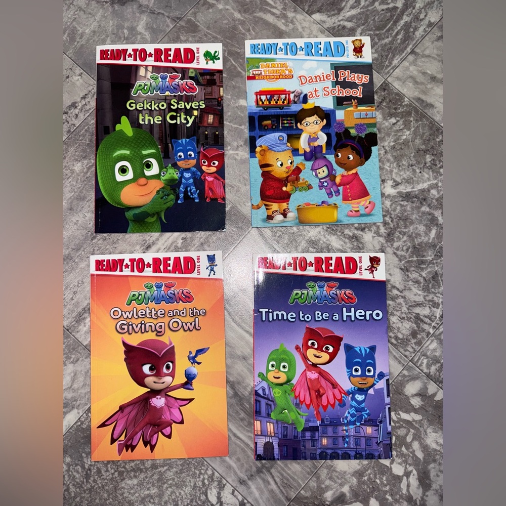 PJ Masks Daniel Tiger Ready-to-Read Level 1 Kids Books Lot of 4